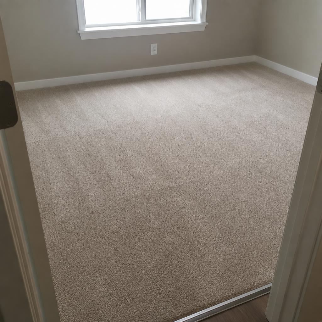 Carpet flooring installed in a home