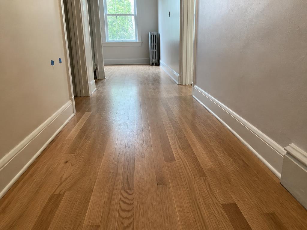 Hardwood flooring installed in a home